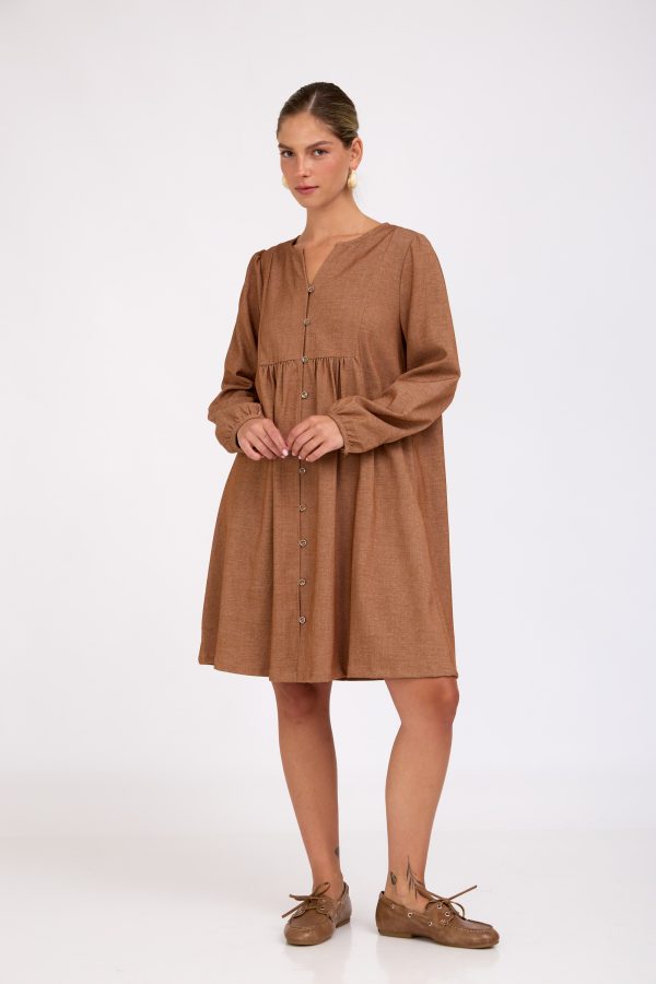 שמלת שלווה חומה