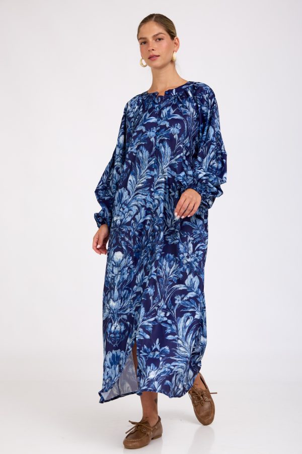 שמלת כתר כחולה פרחונית