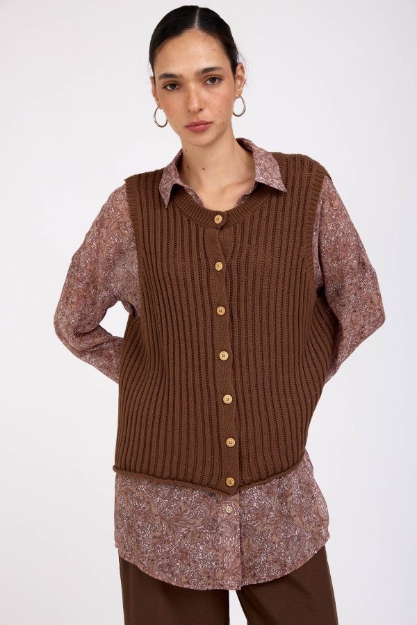 אפודת ריי חומה