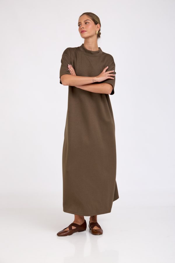 שמלת אסיף ירוקה חומה