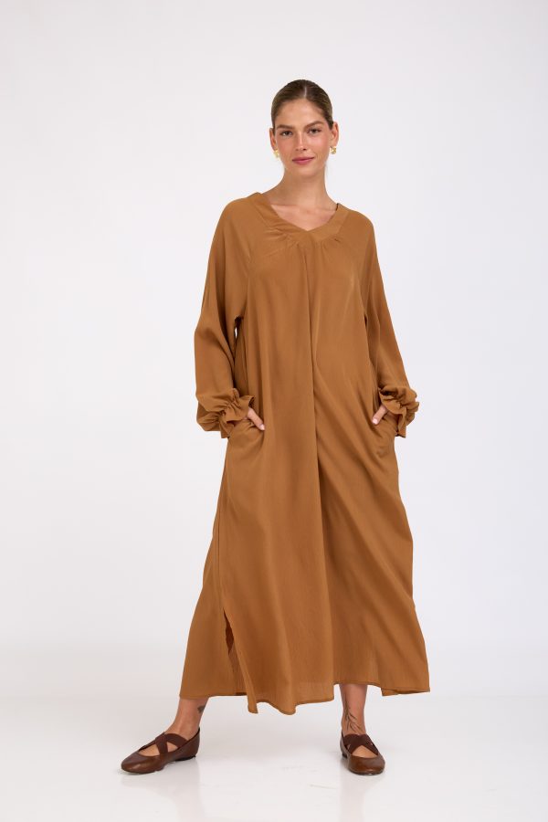 שמלת עדינה קאמל