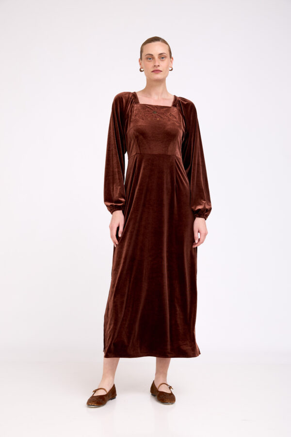 שמלת אליסיה חומה