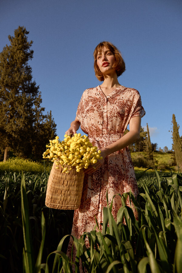 שמלת רוזטה ורודה
