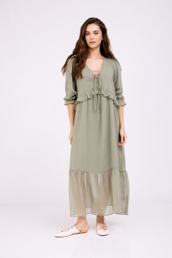 שמלת פופיה ירוקה