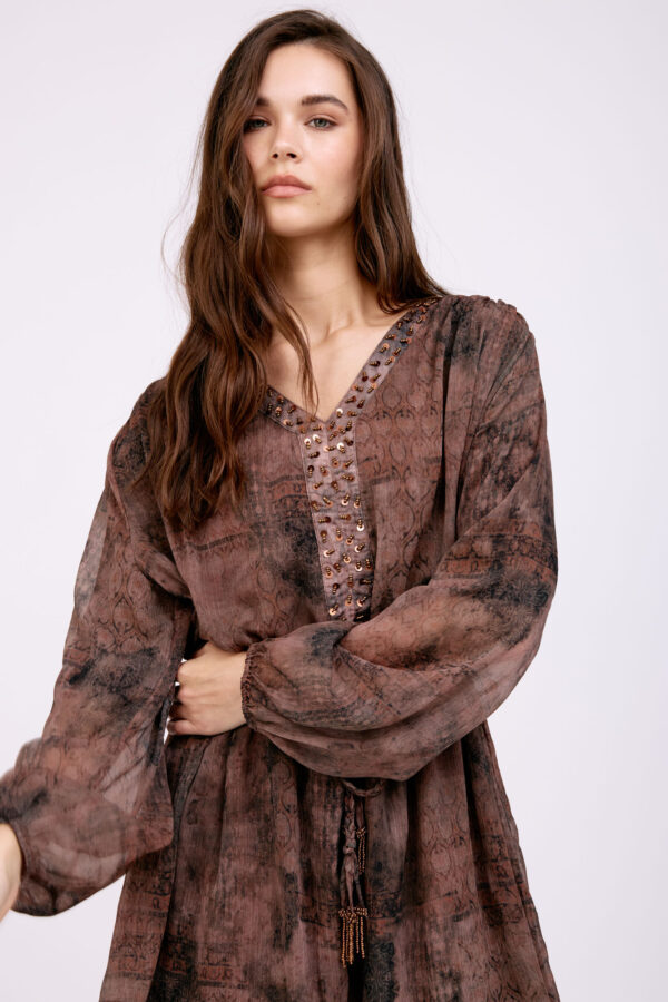 שמלת הייזל חום סגול