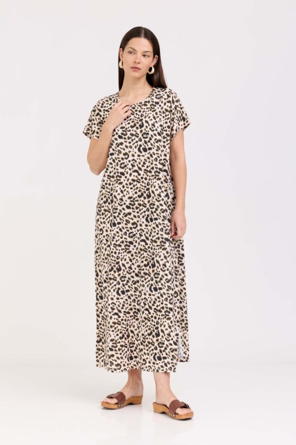 שמלת קרופ מנומרת