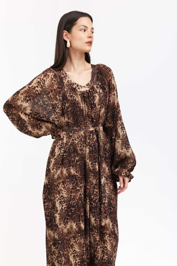 שמלת ליין חומה