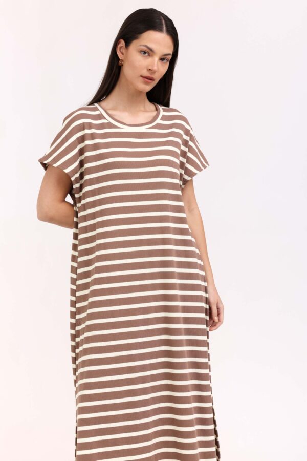 שמלת קרופ פסים