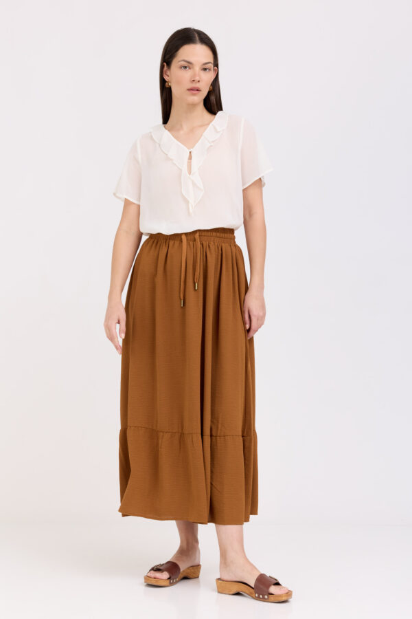 חצאית סול חומה