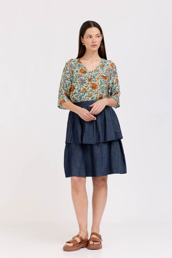 חצאית אינדי ג'ינס כהה