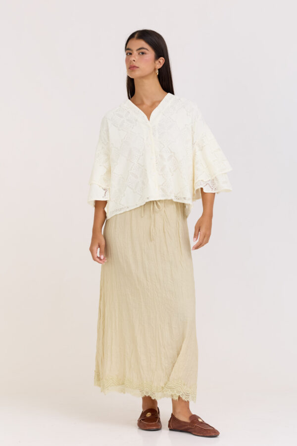 Cream Violet Skirt