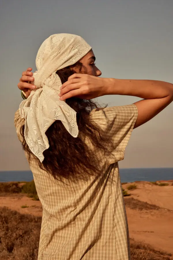 White Timber Headscarf